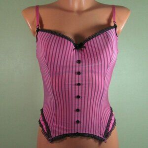 No Secret Vintage Pinstripe Hot Pink Bustier